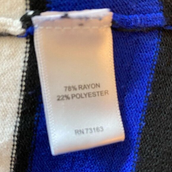 Cable & Gauge Sweater Cobalt Blue Striped Long Sleeve Women's Size Med *FLAW - Picture 5 of 10